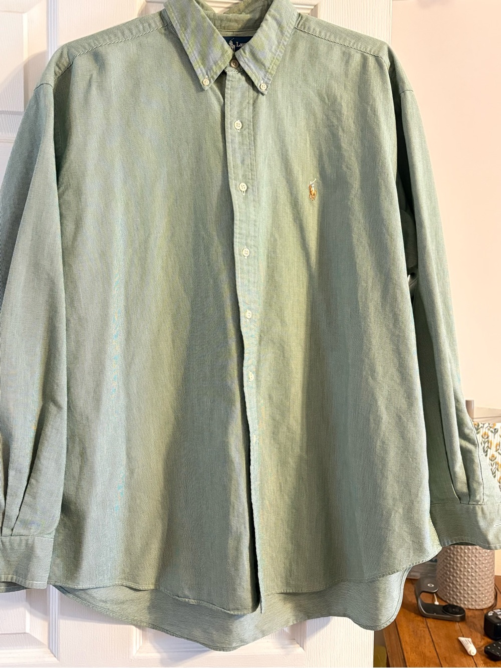 Ralph Lauren Men's Light Sage Green Button-Down Oxford Shirt